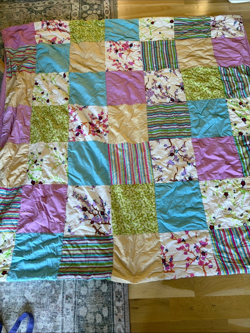 Anthropologie inspired lightweight quilt , twin, dorm quilt